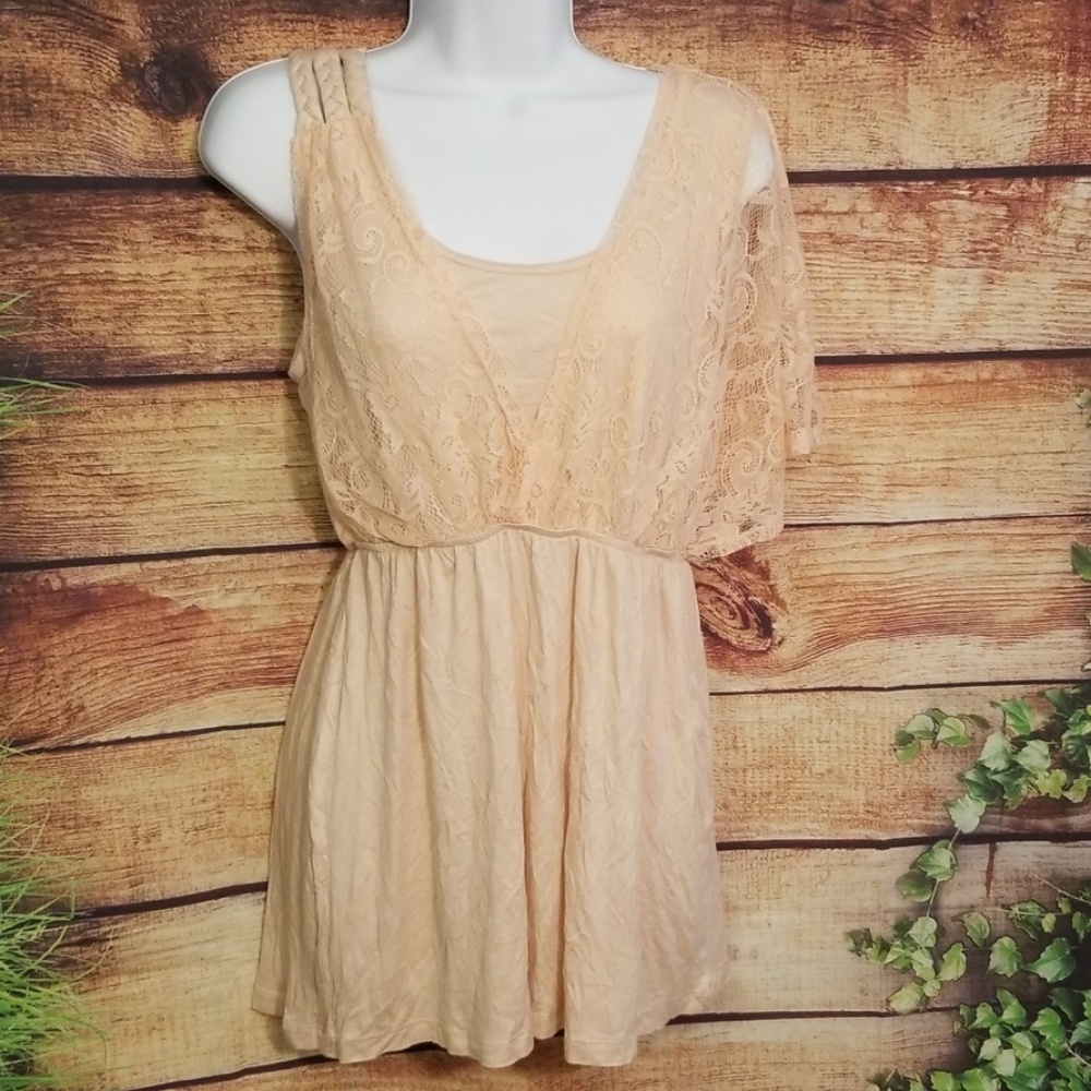 ๐2/$16.89 Rue21 Mini Dress Peach Size L - Picture 1 of 6